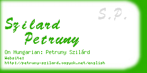 szilard petruny business card